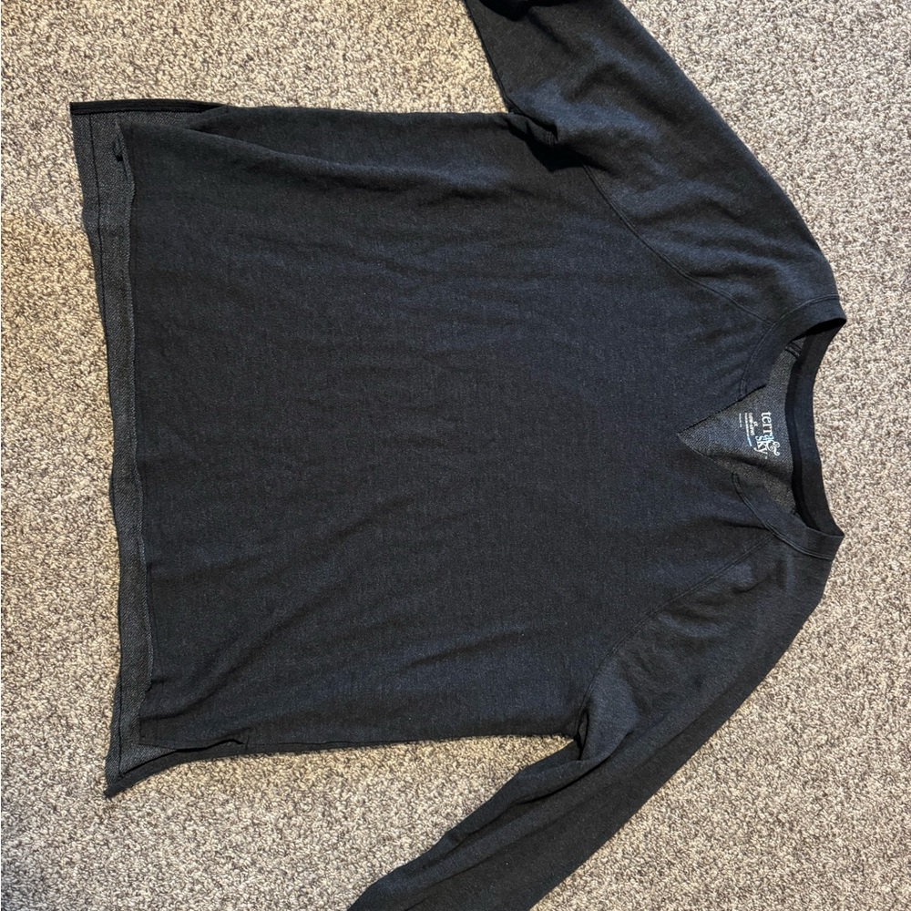 Terra & Sky Men's Charcoal V-Neck Sweater